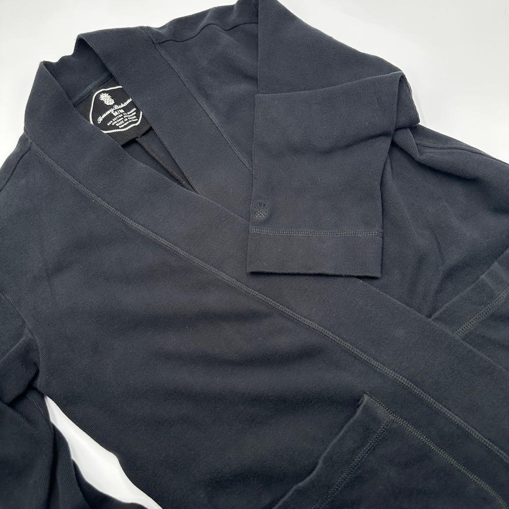 Tommy Bahama Cardigan Women M Black Excellent Cotton Open Front Travel Casual